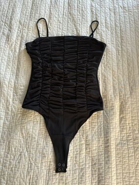 Abercrombie & Fitch Black Ruched  Bodysuit